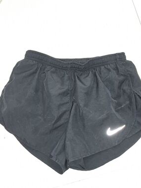 Nike Women's Black Athletic Running Shorts with Reflective Swoosh